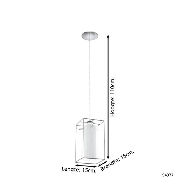EGLO Loncino 1 - Hanglamp - 1 Lichts - Chroom - Helder, Wit