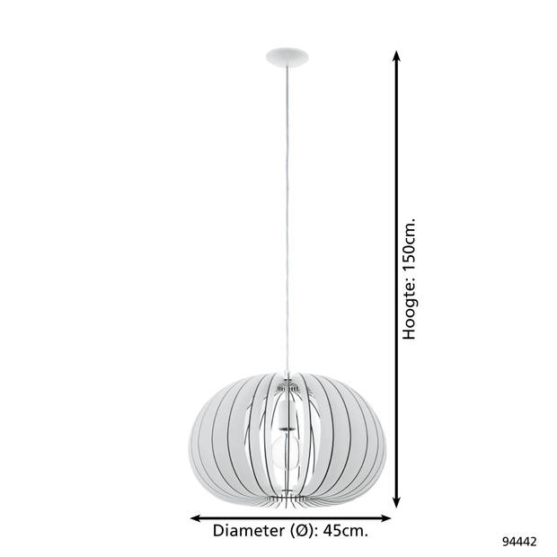 EGLO Cossano - Hanglamp - 1 Lichts - Ø45cm - Wit