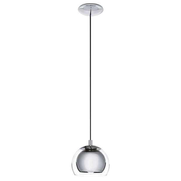 EGLO Rocamar hanglamp - E27 - Ø19 cm - glas - Grijs/Zilver