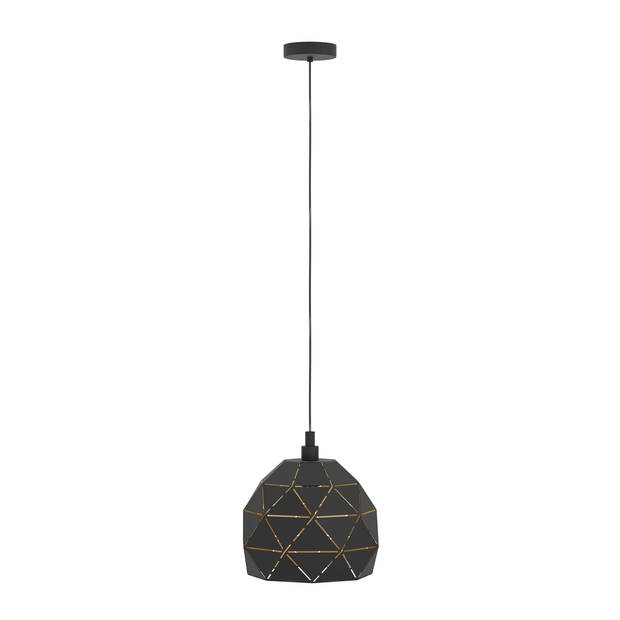 EGLO Roccaforte - hanglamp - E27 - Ø30 cm - zwart/goud