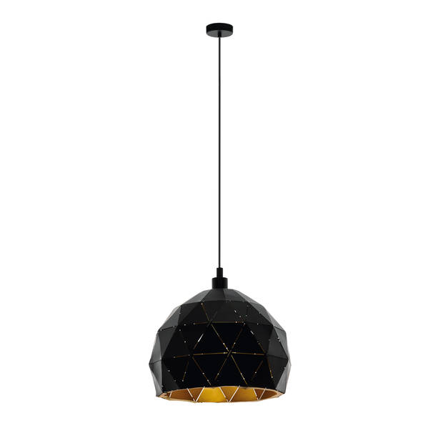 EGLO Roccaforte - hanglamp - E27 - Ø30 cm - zwart/goud