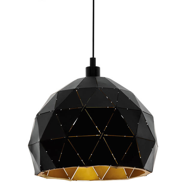 EGLO Roccaforte - hanglamp - E27 - Ø30 cm - zwart/goud