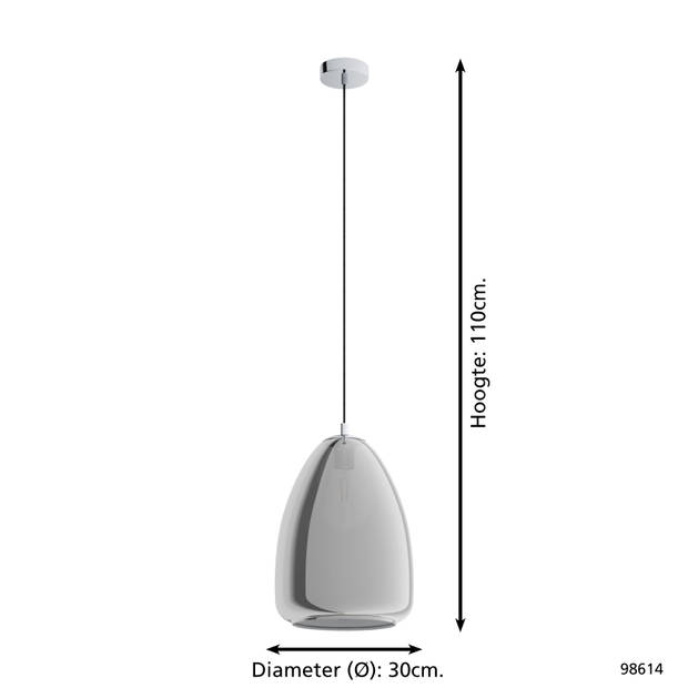 EGLO Alobrase Hanglamp - 1 lichts - Ø30 cm - E27 - Chroom