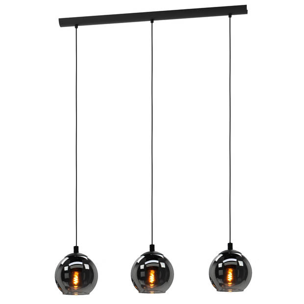 EGLO Ariscani Hanglamp - E27 - 76,5 cm - Zwart - Rookglas