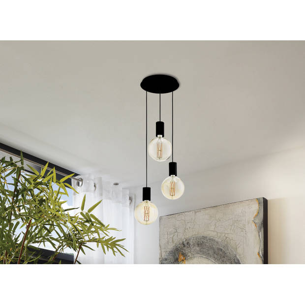 EGLO Pozueta Hanglamp - E27 - Ø 33 cm - Zwart