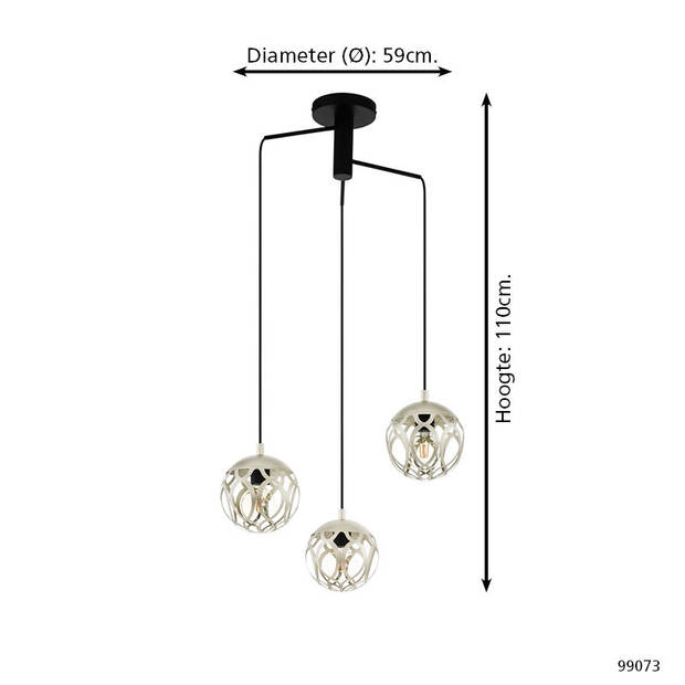 EGLO Mirtazza - Hanglamp - E27 - Ø 59 cm - Zwart