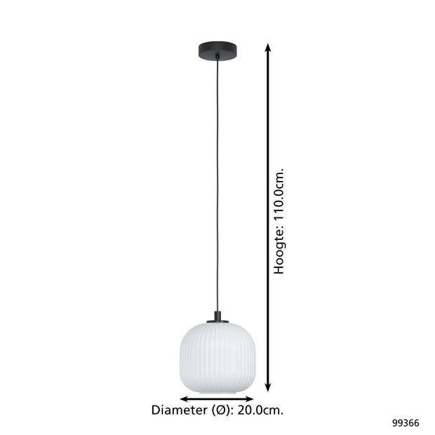 EGLO Mantunalle - Hanglamp - E27 - Ø 20 cm - Zwart