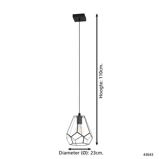 EGLO Mardyke Hanglamp - E27 - Ø 23 cm - Zwart