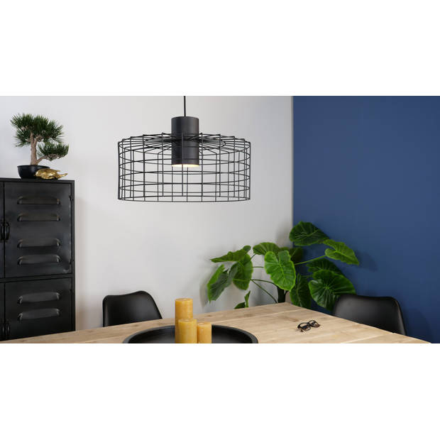 EGLO Milligan Hanglamp - E27 - industrieel - Ø 48 cm - Zwart/Wit