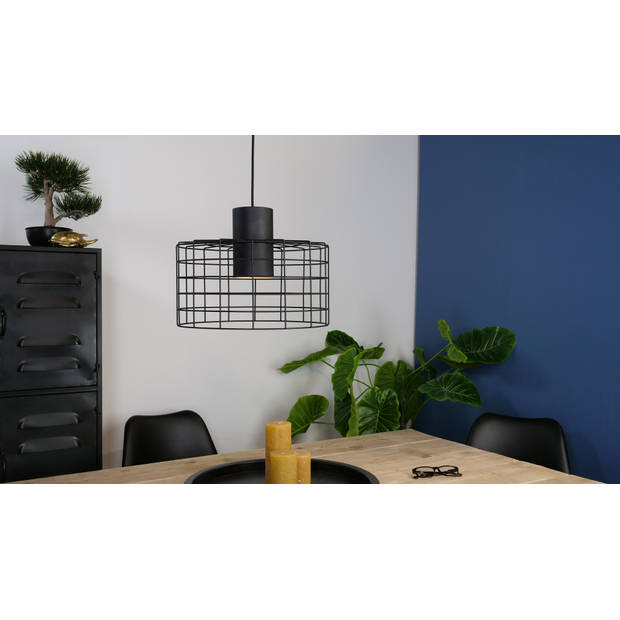 EGLO Milligan Hanglamp - E27 - industrieel - Ø 38 cm - Zwart/Wit