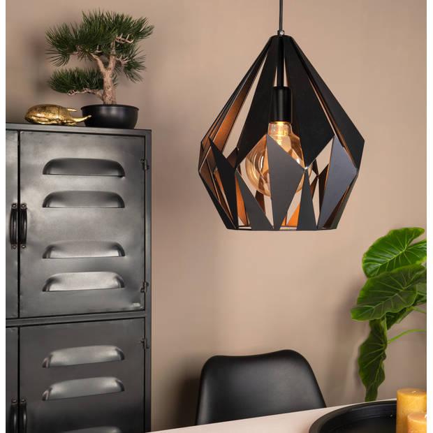 EGLO Carlton 1 Hanglamp - E27 - Ø 31 cm - Zwart