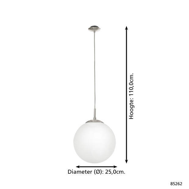 EGLO Rondo Hanglamp - E27 - Ø 25 cm - Grijs/Wit