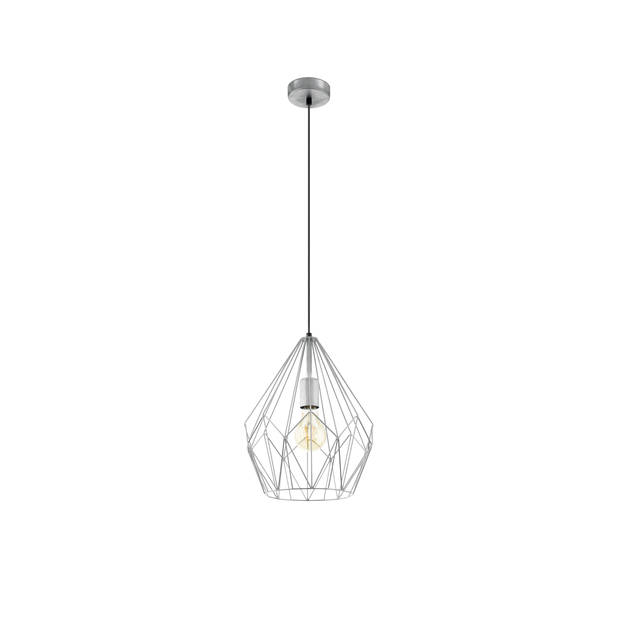 EGLO Carlton - hanglamp - E27 - 1-lichts - zilverkleurig