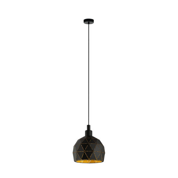 EGLO Roccaforte Hanglamp - E14 - Ø17 cm - Zwart, Goud