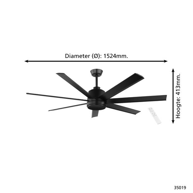 EGLO Azar 60 Plafondventilator - Ø 152,4 cm - Zwart