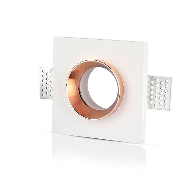 V-TAC VT-810-W-N LED-spots - Inbouwarmatuur - GU10 - IP20 - Wit+Matte Roségoud - 5 jaar - Modelnr: - VT-866-SQ-G