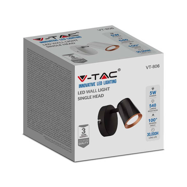 V-TAC VT-806-W-N LED-spots - opbouwfittingen - GU10 - IP20 - grijs+chroom - 5 jaar - Modelnr: - VT-860-CHM