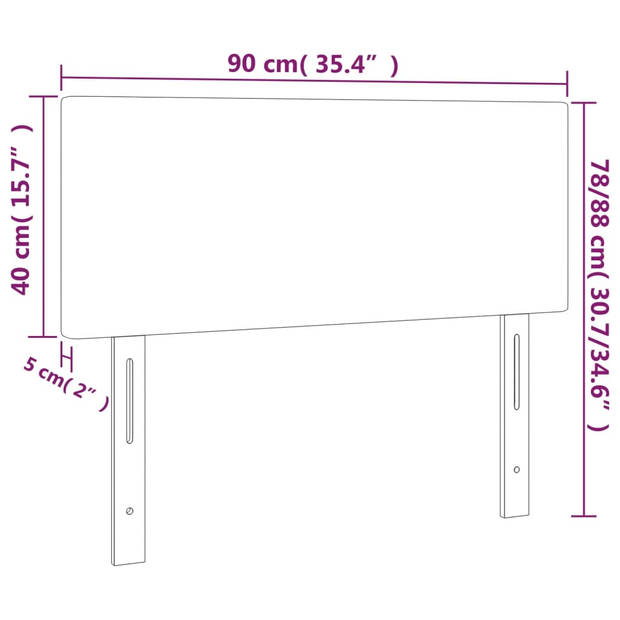 vidaXL Hoofdbord LED 90x5x78/88 cm fluweel donkerblauw