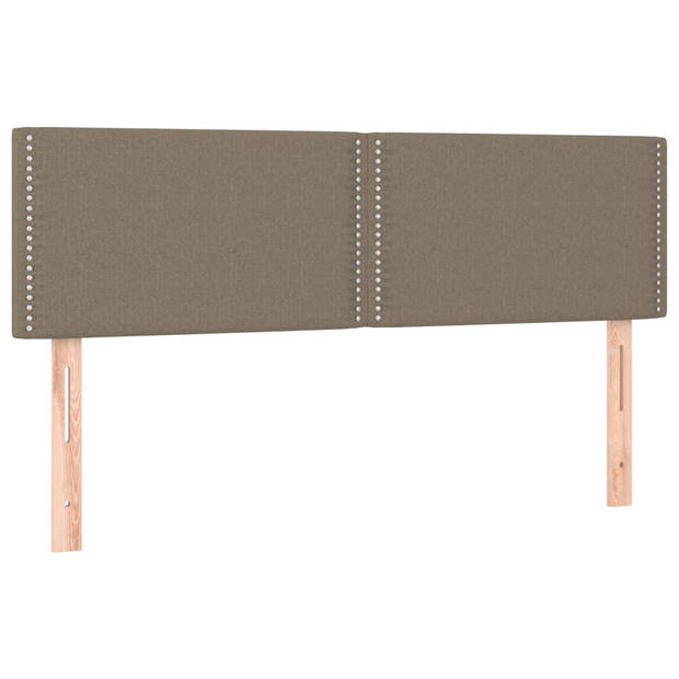 vidaXL Hoofdbord LED 144x5x78/88 cm stof taupe