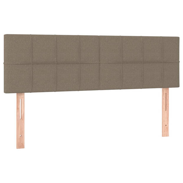 vidaXL Hoofdbord LED 144x5x78/88 cm stof taupe