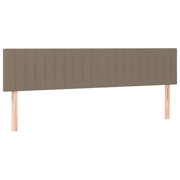 vidaXL Hoofdbord LED 200x5x78/88 cm stof taupe