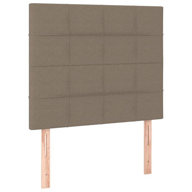 vidaXL Hoofdbord LED 80x5x118/128 cm stof taupe