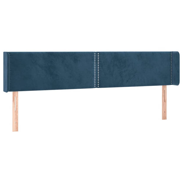 vidaXL Hoofdbord LED 183x16x78/88 cm fluweel donkerblauw