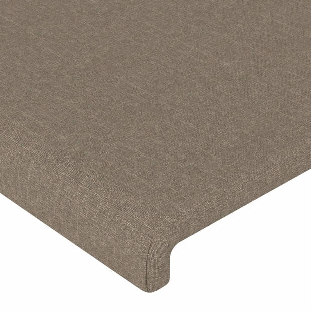 vidaXL Hoofdbord LED 93x16x118/128 cm stof taupe