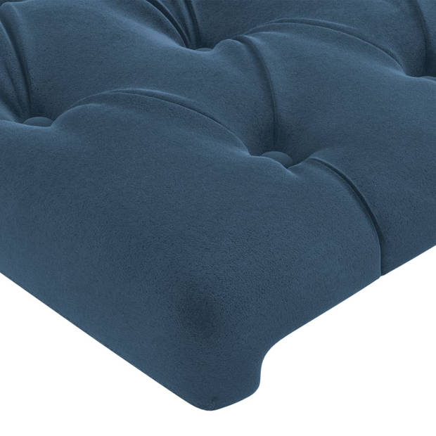 vidaXL Bedframe met hoofdeinde fluweel donkerblauw 90x190 cm