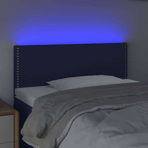 vidaXL Hoofdbord LED 90x5x78/88 cm stof blauw