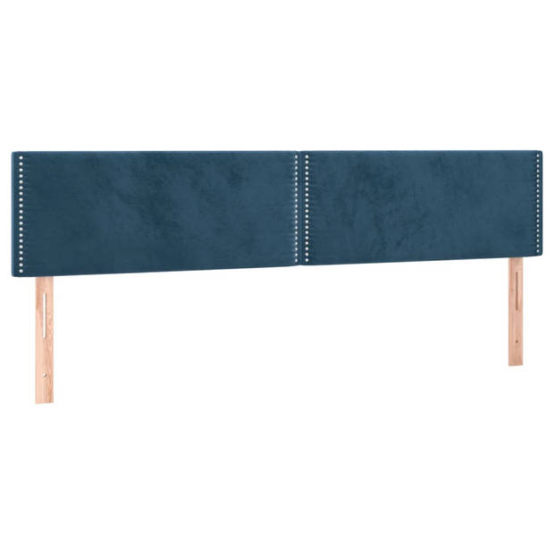 vidaXL Hoofdbord LED 160x5x78/88 cm fluweel donkerblauw