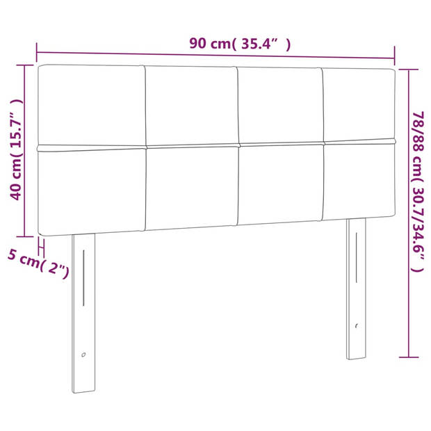 vidaXL Hoofdbord 90x5x78/88 cm stof donkergrijs