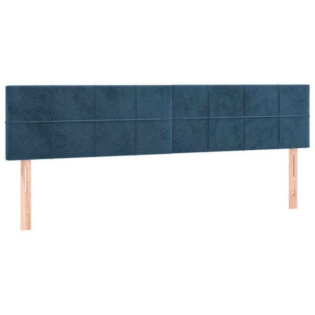 vidaXL Hoofdbord LED 180x5x78/88 cm fluweel donkerblauw