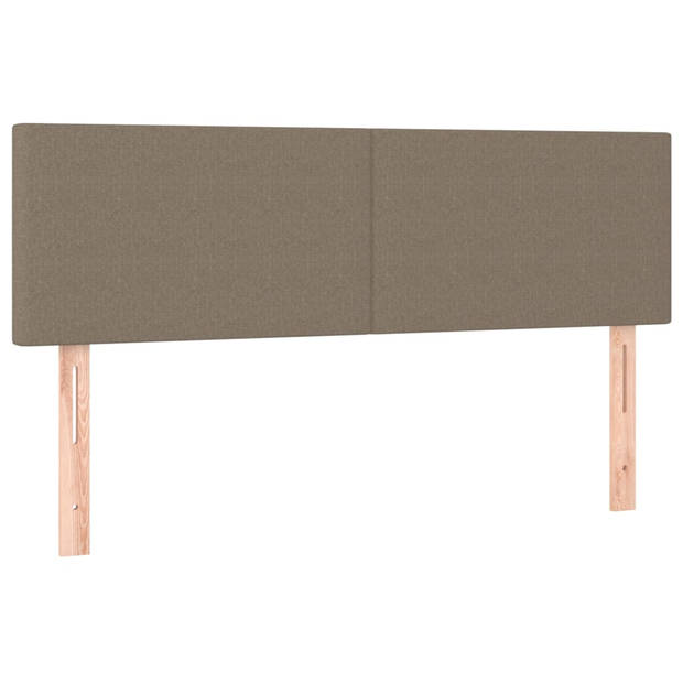 vidaXL Hoofdbord LED 144x5x78/88 cm stof taupe