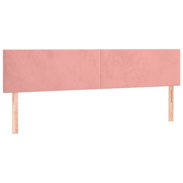 vidaXL Hoofdbord LED 180x5x78/88 cm fluweel roze