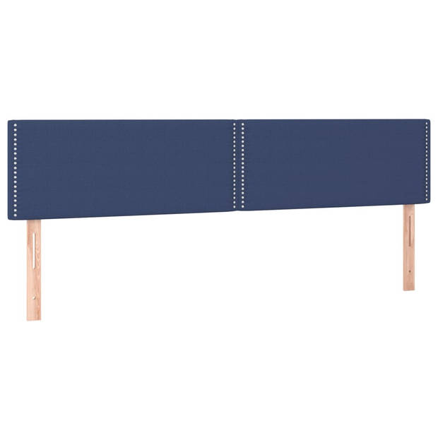 vidaXL Hoofdbord LED 200x5x78/88 cm stof blauw