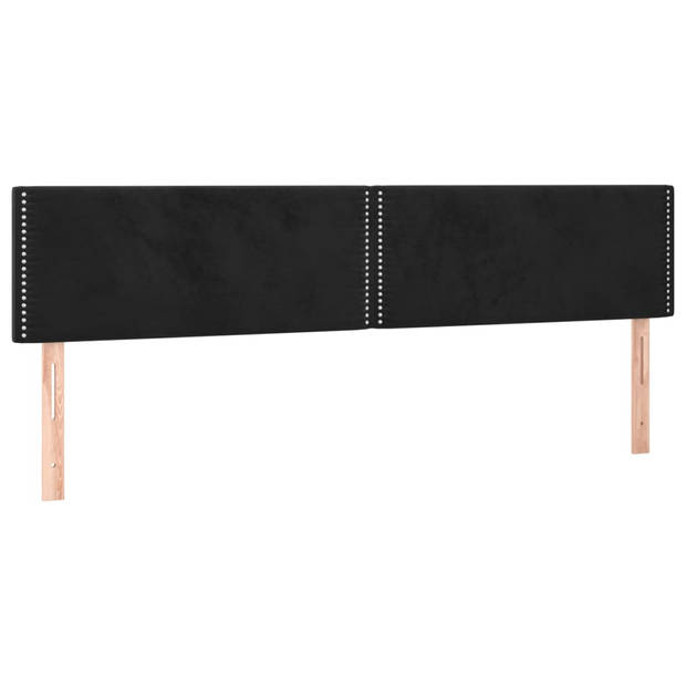 vidaXL Hoofdbord LED 180x5x78/88 cm fluweel zwart