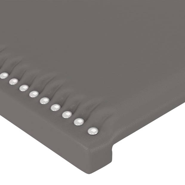 vidaXL Hoofdbord met randen 103x23x118/128 cm kunstleer grijs