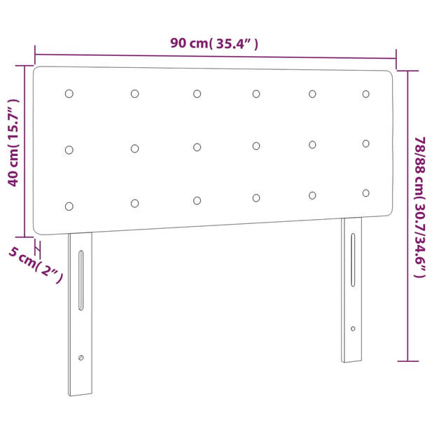 vidaXL Hoofdbord 90x5x78/88 cm stof taupe