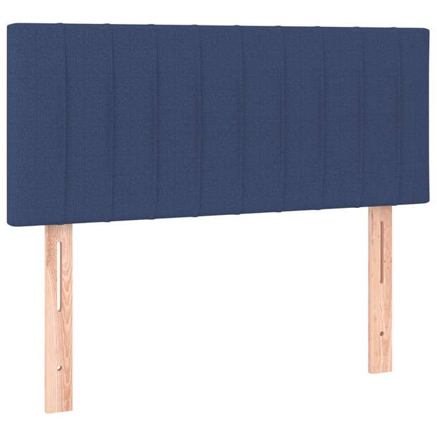 vidaXL Hoofdbord LED 80x5x78/88 cm stof blauw