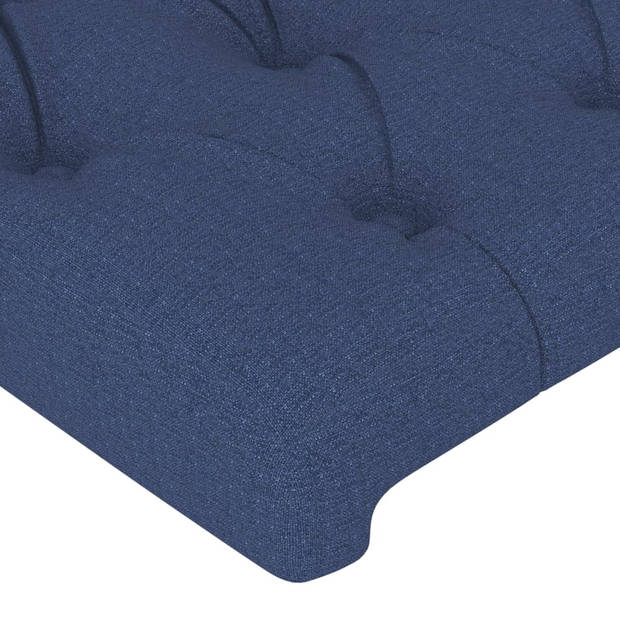 vidaXL Bedframe met hoofdeinde stof blauw 140x190 cm