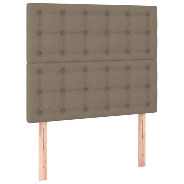 vidaXL Hoofdbord LED 100x5x118/128 cm stof taupe