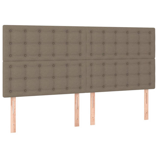 vidaXL Hoofdbord LED 200x5x118/128 cm stof taupe