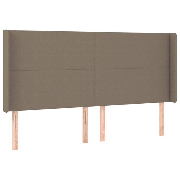 vidaXL Hoofdbord LED 183x16x118/128 cm stof taupe