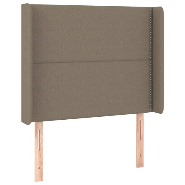 vidaXL Hoofdbord LED 93x16x118/128 cm stof taupe