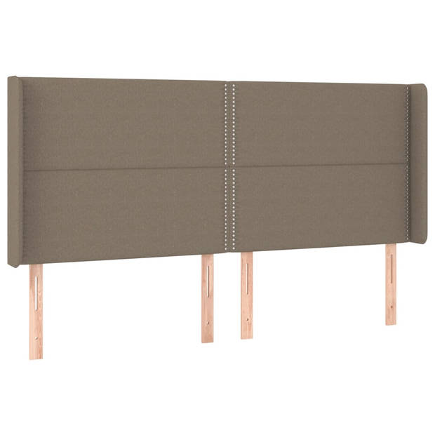 vidaXL Hoofdbord LED 203x16x118/128 cm stof taupe