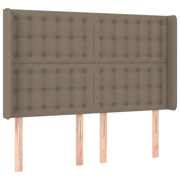 vidaXL Hoofdbord LED 147x16x118/128 cm stof taupe