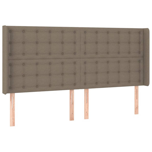 vidaXL Hoofdbord LED 163x16x118/128 cm stof taupe