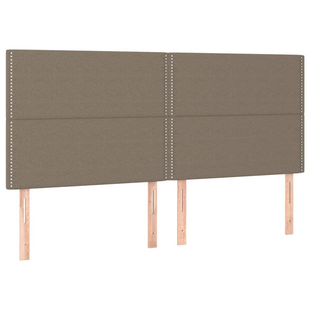 vidaXL Hoofdbord LED 200x5x118/128 cm stof taupe