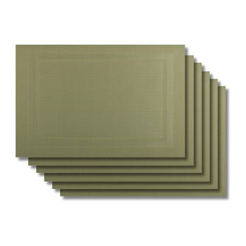 Jay Hill Placemats - Groen - 45 x 31 cm - 6 Stuks